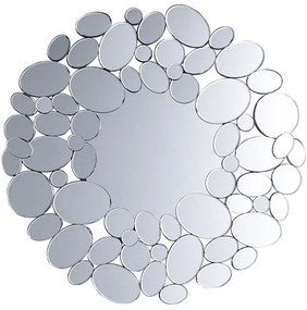 Nástenné zrkadlo ø70 cm strieborné LIMOGES Beliani