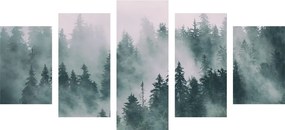 5-dielny obraz hory v hmle - 100x50