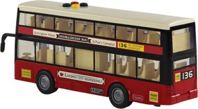 LEAN Toys Mestský poschodový autobus Svetlá znie červeno 1:16