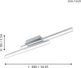 Eglo 97965 - LED Kúpeľňové stropné svietidlo PALMITAL 2xLED/11W/230V IP44