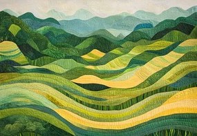 Fototapeta - Abstraktné ryžové polia (147x102 cm)