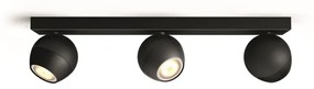 Philips 50473/30/P7 Hue Buckram svietidlo bodové LED GU10 3x5,5W, 3x350lm, 2200-6500K, čierna