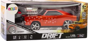 LEAN Toys Diaľkovo ovládaný 1:18 Drift 360 Svetlá Zvuky Červená
