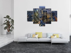 Obraz - Večerná panoráma Londýna (150x105 cm)