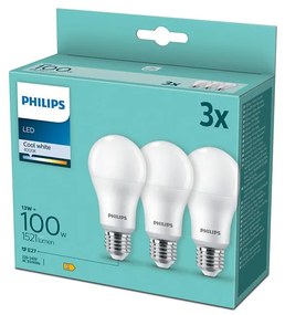 SADA 3x LED Žiarovka Philips A60 E27/13W/230V 4000K