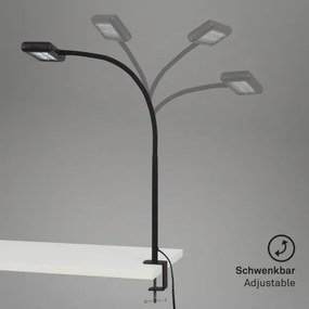 Brilo - LED Flexibilná stolná lampa s klipom TRASNA LED/7,5W/230V čierna
