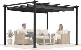 Zahradní pergola s posuvným střešním systémem Zenia 3x4 m šedá