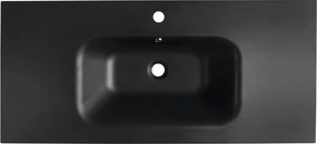Sapho Sapho, SIDRA umývadlo 101x46cm, liaty mramor, čierna matná, SD101B