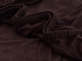XPOSE® Jersey plachta Exclusive - tmavo hnedá 180x200 cm