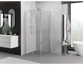 Mexen Exo, sprchovací kút s krídlovými dverami 80 x 80 cm, 6mm číre sklo, chrómový profil, 8182-080-080-01-00
