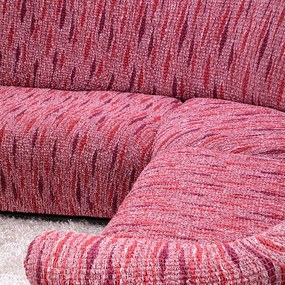 Bielastické poťahy NOVELO bordó rohová sedačka (š. 350 - 530 cm)