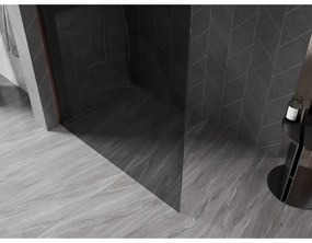 Mexen, Mexen Kioto-X sprchová stena 100 x 200 cm, grafit 10 mm, ružové zlato - 800-100-101-60-40-X