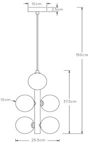 Lucide 45474/06/02 - Luster na lanku TYCHO 6xG9/28W/230V