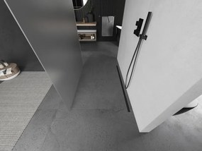 Mexen Kioto, sprchová zástena Walk-In 110 x 200 cm, 8mm sklo námraza, grafitový profil, 800-110-002-66-30