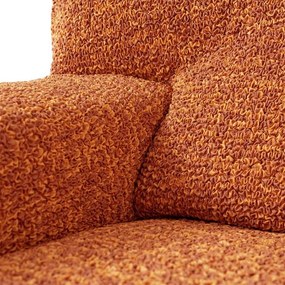 Bielastické poťahy GRAFITI NOVÉ tehlové sedačka s otomanom vpravo (š. 170 - 300 cm)