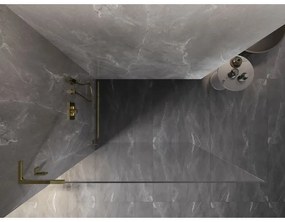 Mexen, Mexen Lunar L sprchová stena ľavá 70 x 200 cm, priehľadná 8 mm, zlatá - 830L-070-000-50-00-L
