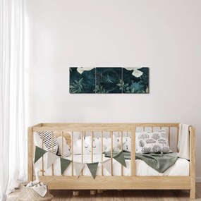 Obraz - Dve holubice (s hodinami) (90x30 cm)