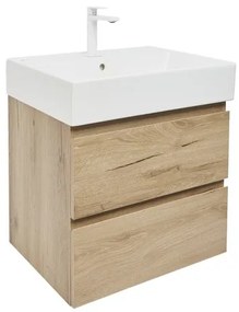 Kúpeľňová skrinka 2 zásuvky s umývadlom SAT B-Way 59x50x45 cm dub matný BWAY260OAKU2BBI, 1 ks