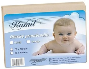 Bellatex Detské jersey prestieradlo, béžová, 70 x 140 cm