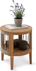 Záhradný odkladací stolík s odnímateľnou doskou, priemer cca 50 cm