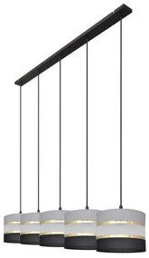 Luster na lanku HELEN 5xE27/15W/230V čierna/šedá/zlatá