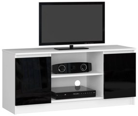 TV stolík Tonon 120 cm biely/čierny lesk