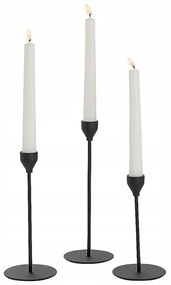 Verk 27581 Sada svietnikov Glamour, 3 ks čierna