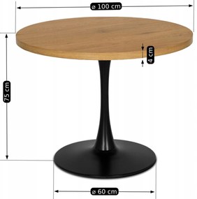 PROXIMA.store - Okrúhly stôl LINO FARBA: tmavohnedá