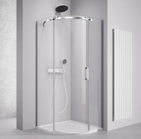 Polysan Polysan, THRON ROUND štvrťkruhová sprchová zástena 900x900mm, číre sklo, ľavá, TL2690-5005