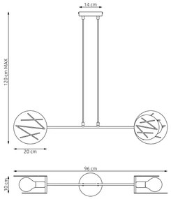 Luster na lanku XOTIC 2xE27/15W/230V čierna