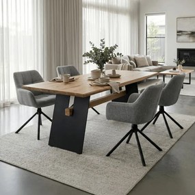 Jedálenský stôl 200x100 cm DS-M200 DUB dub / čierne nohy