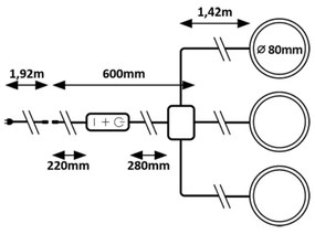 Rabalux 78043 - SADA 3x LED Stm. osvetlenie skrine SOCAVI 3xLED/1W/230V 4000K
