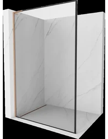 Mexen Kioto L sprchová stena Walk-in 100 x 200 cm, čierny vzor, brúsená meď - 800-100-103-65-70
