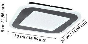 Eglo 901241 - LED Stmievateľné stropné svietidlo MACCHIONI LED/20W/230V čierna + DO