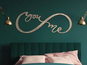drevko Symbol Nekonečná láska s nápisom You & Me Rozmer obrazu: 17 x 44,5 cm, Farba dekorácie: Čierna