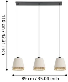 Eglo 43976 - Luster na lanku TABLEY 3xE27/40W/230V