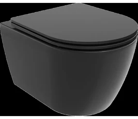 Mexen Carmen WC misa Rimless s pomaly padajúcim sedátkom, duroplast, čierna matná - 30881085