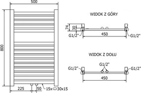 Mexen Hades, vykurovacie teleso 800x500 mm, 301 W, zlatá lesklá, W104-0800-500-00-50