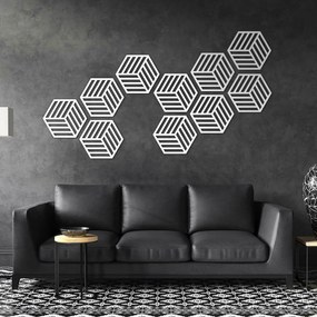 DUBLEZ | Drevená dekorácia na stenu - Hexagóny (5 ks)