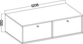 TV stolík závesná Lotina IV 2K - 120 cm - čierny grafit
