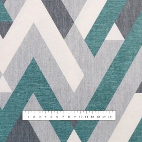 Biante Zamatový štvorcový obrus Tamara TMR-026 Zeleno-sivý designový cik-cak 60x60 cm