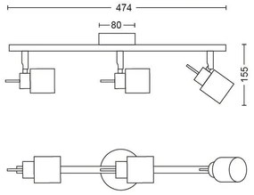 Philips - Bodové svietidlo MERANTI 3xGU10/35W/230V biela