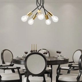 Luster na tyči PRIYA 5xE27/15W/230V čierna