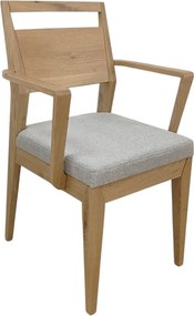 Moderná jedálenská stolička s pod-rúčkami, dub s textilným sedákom, 57x55x90 cm Urban 02