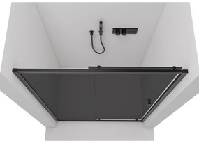 Cerano Varone, posuvné sprchové posuvné dvere 110x195 cm, 6mm šedé sklo, čierny profil, CER-CER-429529