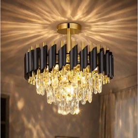 Brilagi - Prisadený luster ECLIPSE 5xE14/10W/230V pr. 38 cm čierna/zlatá