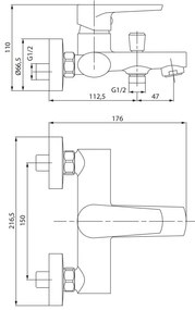 Cersanit Moduo, vaňová batéria, čierna matná, S951-559