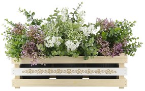 AMADEA Drevený obal na tri kvetináče s motívom čipky, 47x17x15cm, drevený kvetináč