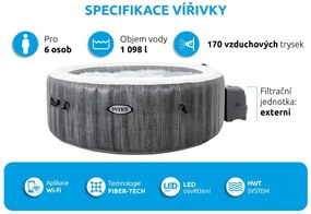 Intex | Bazén vírivý nafukovací Pure Spa - Bubble Greywood Deluxe AP 6 | 11400255