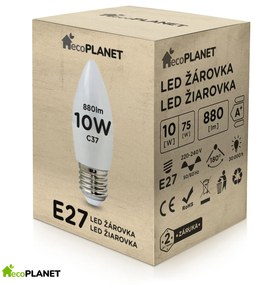 BERGE LED žiarovka - ecoPLANET - E27 - 10W - sviečka - 880Lm - neutrálna biela